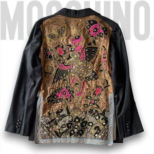 Very Rare, Moschino Embellished Pinstripe Rock Jacket, Sz 10, Vintage Gold!
